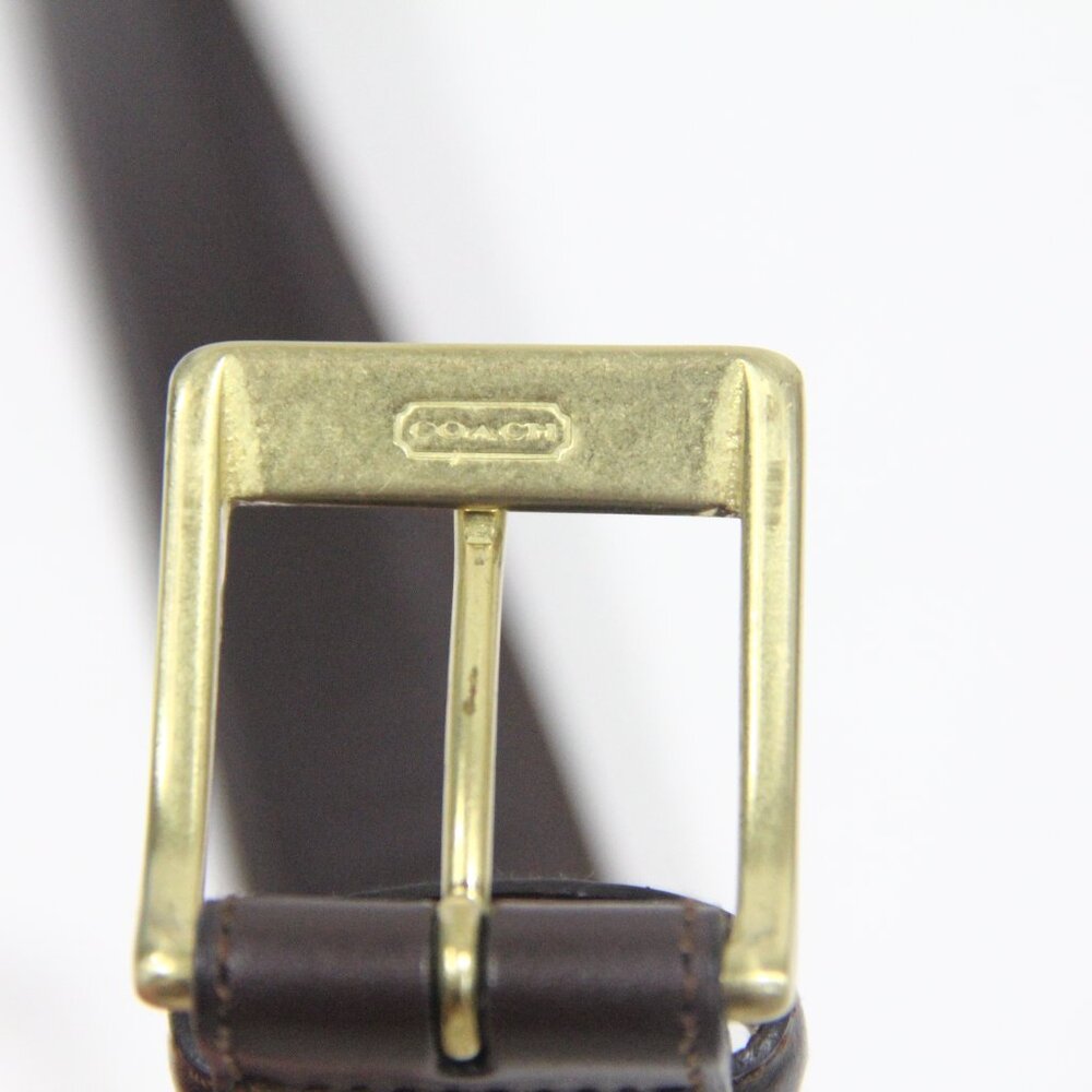 Coach Vintage Belt Men sz 38 Brown Leather Brass Buckle Classic style - Picture 9 of 10